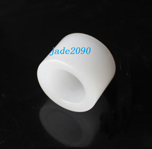 Free Shipping - Real white jade jadeite Ring , HAND-CARVED Natural white Round j - $30.00