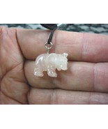 (an-ele-3) baby ELEPHANT PINK Quartz carving Pendant NECKLACE FIGURINE g... - $146.35 MXN