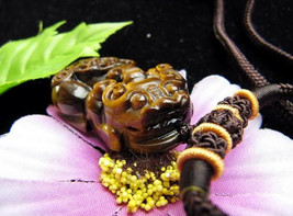 Free Shipping - good luck 100% Natural Yellow Tiger eye stone carved Pi Yao Amul - £15.63 GBP