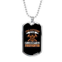 Long-Suffering Firefighter&#39;S Wife Ecklace Stainless Steel or 18k Gold Dog Tag 2 - £37.92 GBP+