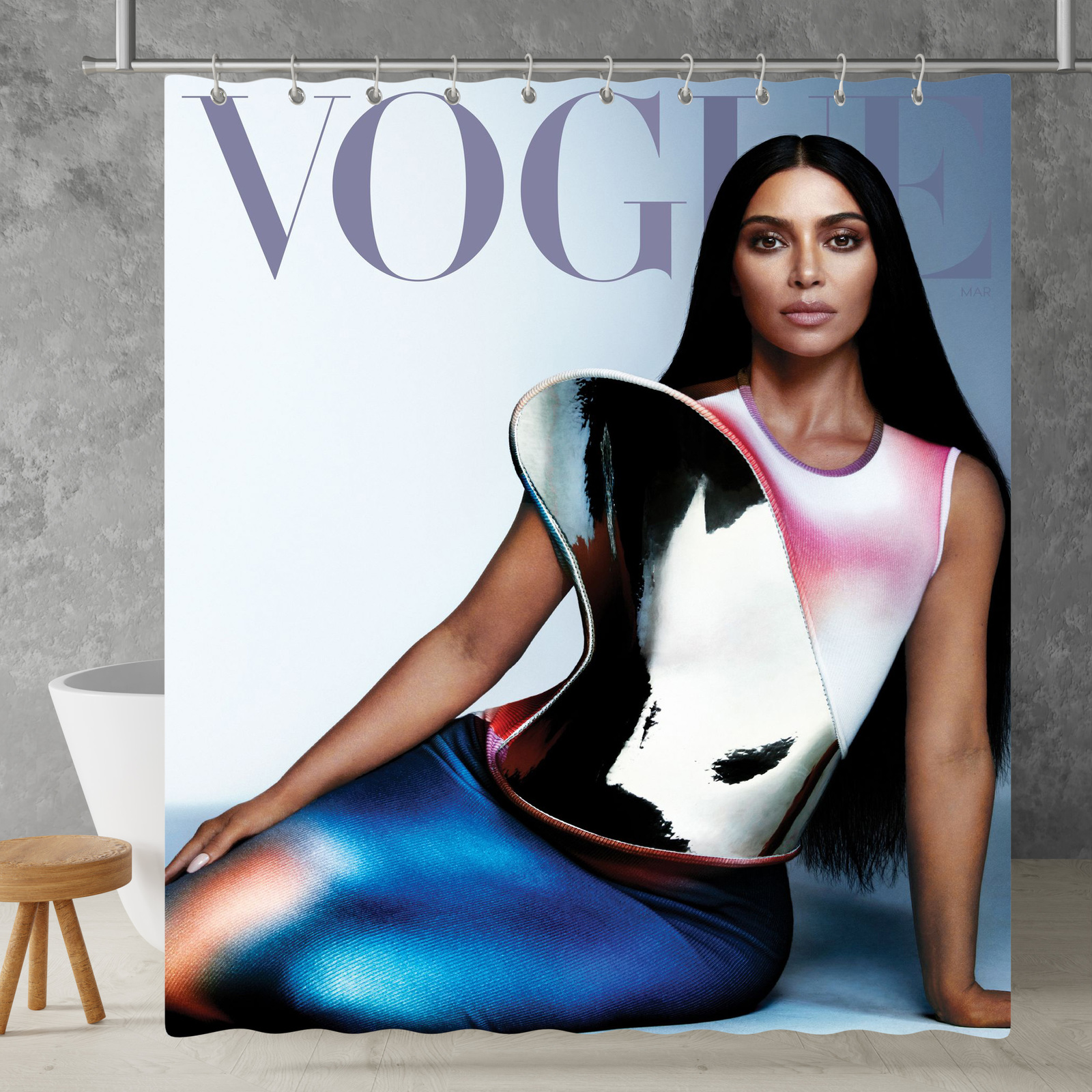 New!!! Vogue Cover Custom Waterproof Polyester Shower Curtain 4 Size Item image 14