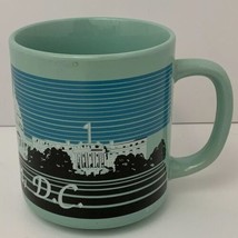 Vtg Washington DC Mug Monuments Striped Mint Green Travel Souvenir Shelf... - £11.31 GBP