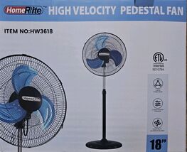 HomeRite 18 Inch High Velocity Pedestal Fan - $0.98