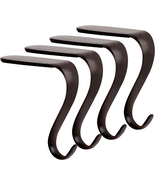 Christmas Stocking Holders Xmas Fireplace Hanger Hooks Set of 4(Rust Black) - $18.44