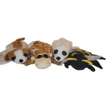 Caltoy Plush Hand Puppets Lot 4 Full Body Giraffe Polar Bear Bee Puppy Dog - $16.28