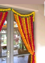 10 Pc Artificial Marigold Indian Wedding Party Backdrop Decoration Garland  - £23.59 GBP