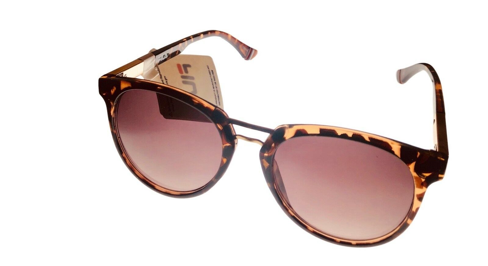 Fila Mens Soft Round Gold Tortoise Sunglass , Brown Gradient Lens SF9281 978