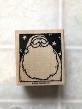 Santa Claus Face Head Wood Mounted Rubber Stamp 2003 by Stampin&#39; Up! 2X2.5&quot; - £11.19 GBP