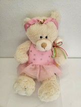 First Main Twinkletoes Teddy Bear Plush Stuffed Animal Pink Dress Stars ... - $13.12