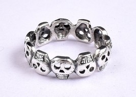 925 Sterling Silver Solid Human Skull Shape Ring For Women Casual Wear Ring - £46.68 GBP+