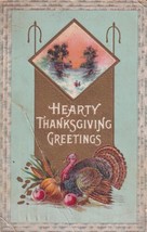 Thanksgiving Hearty Greetings Turkey Barton &amp; Spooner Postcard D19 - £2.28 GBP