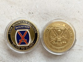 Us Army Ten Infantry 10th Mountain Division Challenge Coin - £15.51 GBP