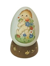 Anri Ferrandiz Italy Hand Carved Egg Figurine Vtg Signed RARE Stand 1983 Floral - £23.37 GBP