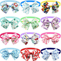 100pcs Spring Dog Bowtie Cute Adjustable Bowknot Collar Pet Grooming Accessories - £59.17 GBP