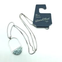Universal Thread Necklace Semi-Precious Turquoise Silver Tone Pendant - £3.91 GBP