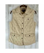 Ariat Womens Quilted Lined Vest Size Medium Tan Snap Front Lightweight READ - £19.32 GBP