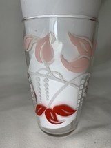 4 Vintage Retro Kitchen Pink Red White Floral Juice Water Glasses 4.75&quot; - €25,38 EUR