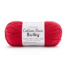 Premier Yarns Cotton Fair Bulky Yarn Solid Red - $10.61