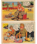 (2) Vintage C.T. ARMY COMICS (USA-14 &amp; USA-18) Curt Teich Color Linen Po... - $18.50 CAD