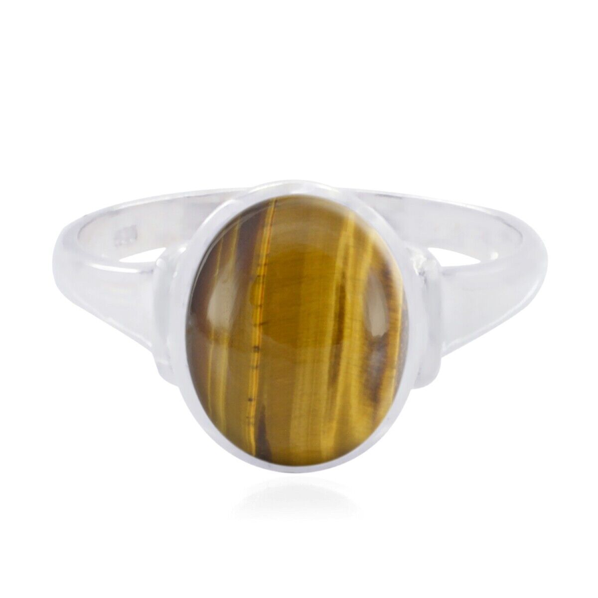 Primary image for Tiger Eye 92.5 Sterling Silver Ring Bijoux faits maison pour le cadeau du...