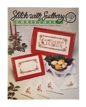 Stitch w/ Sudberry Christmas Cross Stitch Pattern Leaflet Trays Table Linens  - £10.17 GBP