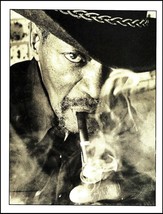 Clarence Gatemouth Brown smoking a pipe 1993 b/w pin-up photo print - £3.38 GBP