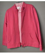 ORVIS Women&#39;s Pink Full Zip Jacket and Long Sleeve Striped Top Set-Size ... - £14.60 GBP