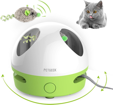 PETGEEK Interactive Cat Toy, Hide Mouse Cat Toy with Squeaky Mouse, Electronic A - £29.33 GBP