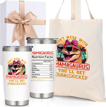 Mother&#39;s Day Gifts for Mom from Daughter Son - Best Mamasaurus Tumbler &amp; Tote Ba - £29.46 GBP