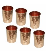 Hammered Glass 6 pcs Pure copper  Healing Ayurvedic tableware accessorie... - $812.16 MXN