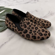 Born Bhanna Knit Loafer Flats Size 9.5 Brown Leopard Animal Print Slip On - £29.27 GBP