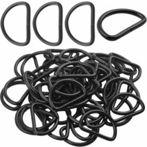 50Pcs 1 Inch Metal D Rings Buckles For Straps Ties Belts Bags, Black - £14.38 GBP