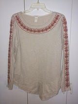 Sundance Ladies Ls Embroidered 100% Cotton Pullover THIN/COMFY TOP-L-NWOT - £17.68 GBP