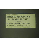 1946 National Association of Women Artists Ad - 54th Annual Exhibition - £14.55 GBP