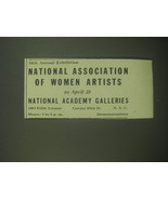 1946 National Association of Women Artists Ad - 54th Annual Exhibition - $18.49