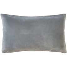 Castello Silver Gray Velvet Throw Pillow 12x20, with Polyfill Insert - £30.32 GBP