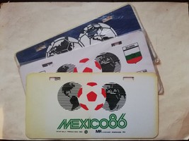 Vintage Mexican 3 dif Plastic License Plates PROMO FIFA WORLDCUP MEXICO 86 - $30.84