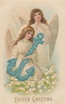 Vintage Postcard Easter Angels Anchor of Forget Me Not Lily of the Valley 1908 - £7.73 GBP