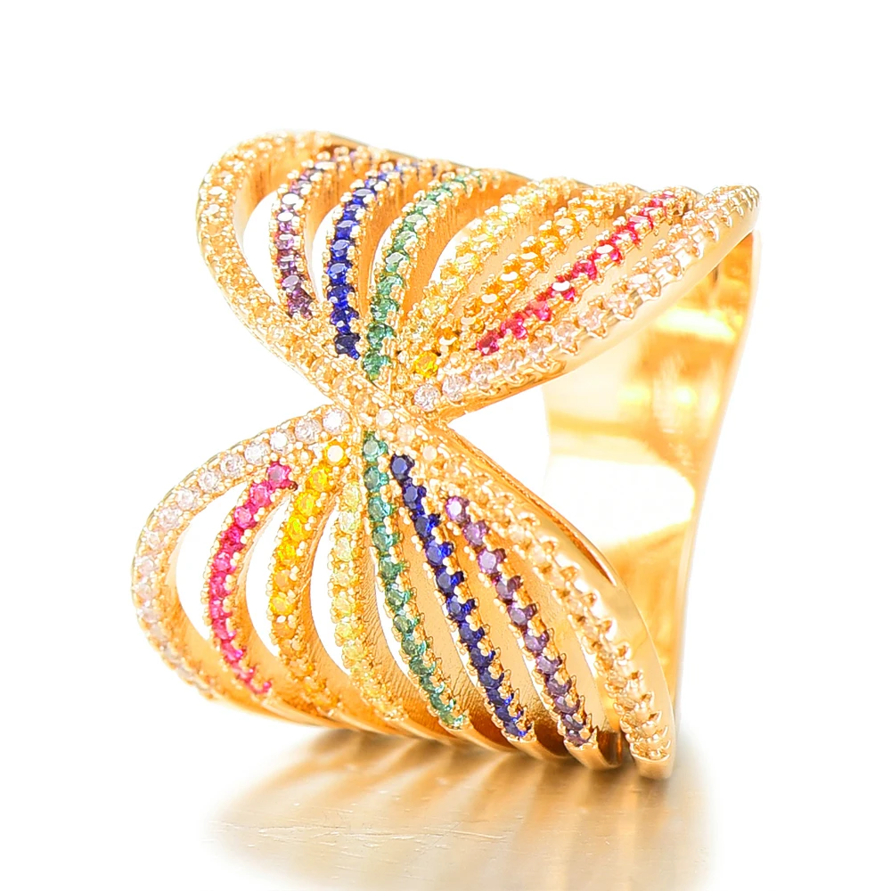 Monaco Designer Luxury Stackable Choker Rings For Women Wedding Cubic Zi... - $34.23