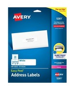 Avery 1" x 4" Laser White Address Labels 200 Labels 10 Sheets 5261 - $6.99