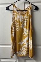 Great Old Navy Tank Top Womens Size Large Gold White  Tropical Sleeveless - £10.10 GBP