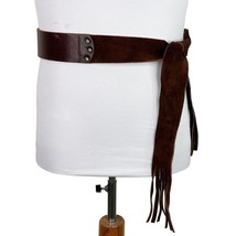 Tex Tan Vintage Woodstock Collection Brown Leather Western Boho Tie Belt Size 28 - £31.81 GBP