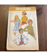 Simplicity 5022 Vintage Sewing Pattern 1972 Button Top Long/Short/No Sle... - $11.73 CAD