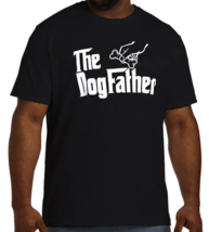 NEW Men&#39;s The DogFather Tee sz L black t-shirt microfiber fabric for dog dads - £7.86 GBP