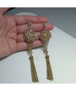 Chandelier Silver Earrings Shoulder Duster Long Drop Earrings Tassel Ear... - $264.87