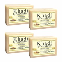 KHADI NATURAL Almond  Natural Soap 125 g Pack of 4 Bar with Essential Oil - £12.70 GBP