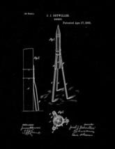 Rocket Patent Print - Black Matte - $7.95+