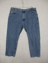 Wrangler Men&#39;s Jeans Premium Relaxed Fit Straight Leg 42 x 30 Medium Wash - £21.98 GBP