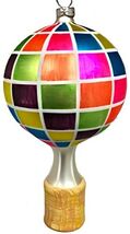 Checker Pattern Hot Air Balloon German Glass Christmas Tree Ornament Dec... - $39.58