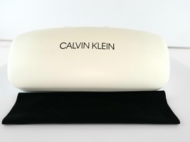 Calvin Klein WHITE CLAMSHELL Case with Cloth EYEGLASS CASE - £7.47 GBP